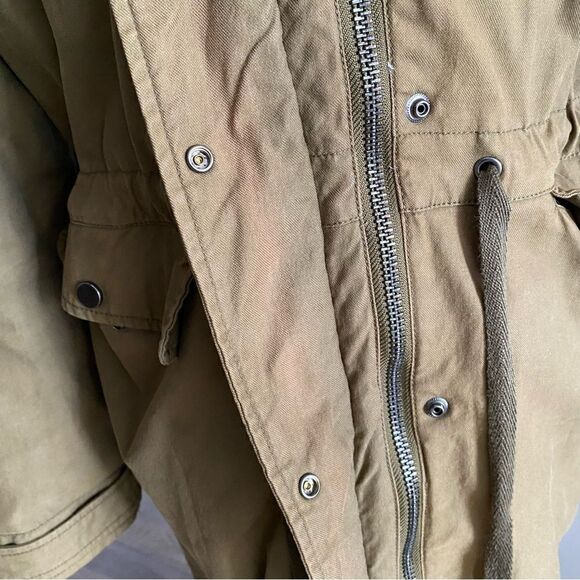 TOPSHOP Brown Parka Quilted Lined Winter Jacket with Faux Fur Trim Size US 6 - Picture 6 of 12